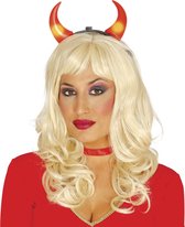 FIESTAS GUIRCA, S.L. - Oplichtende duivelshoorns voor volwassenen Halloween - Accessoires > Haar & hoofdbanden