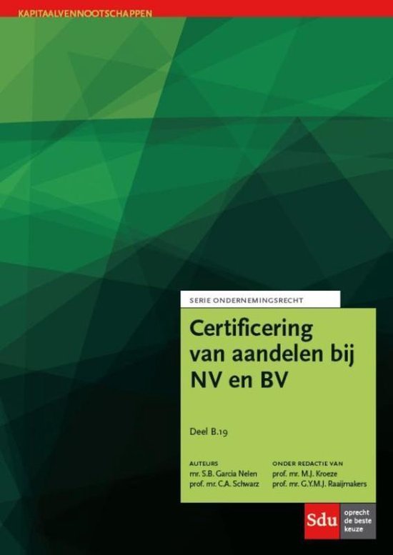 Ondernemingsrecht B.19 - Certificering van aandelen - cover