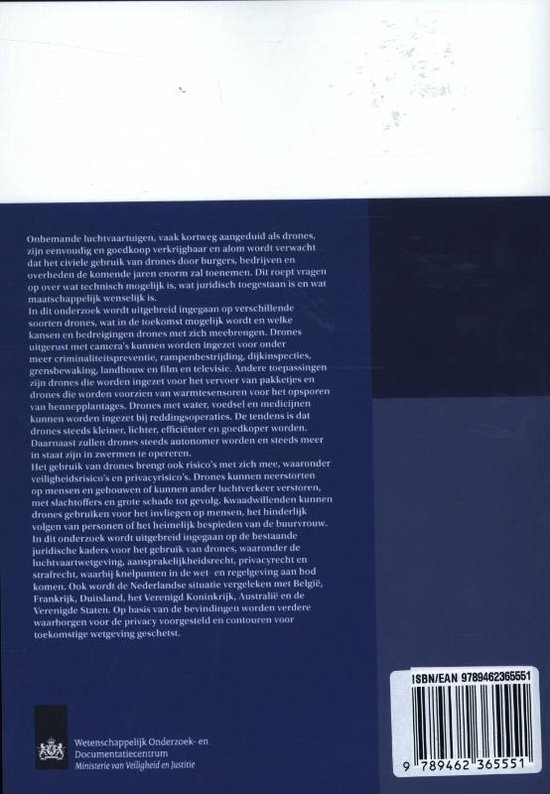 Onderzoek en beleid-reeks WODC 313 - Het gebruik van drones