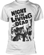 Plan 9 Unisex Tshirt -XXL- NIGHT OF THE LIVING DEAD (WHITE) Wit