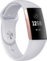 Bandje Voor Fitbit Charge 3 & 4 Sport Band - Lichtgrijs - Maat: ML - Horlogebandje, Armband