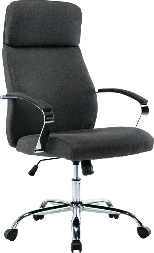 CLP Bureaustoel XL Troy chroom Frame - Stof - taupe | Leen Bakker