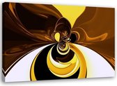 Schilderij Abstract in Bruin, 2 maten, bruin/geel/wit (wanddecoratie)