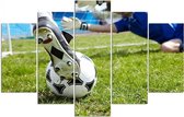 Schilderij Voetbal, 5 luik, XXL, print op canvas, premium print