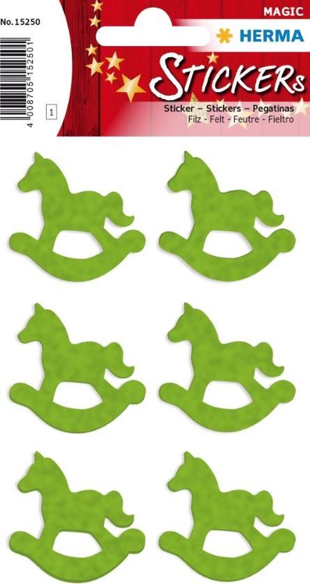 Stickers hobbelpaard, vilt groen