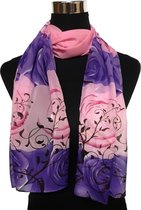 Sjaal dames - paars / roze - Viscose