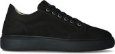 Manfield - Heren - Zwarte nubuck sneakers - Maat 42