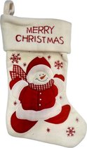 Peha Kerstsok Sneeuwman 46 Cm Fleece Wit/rood