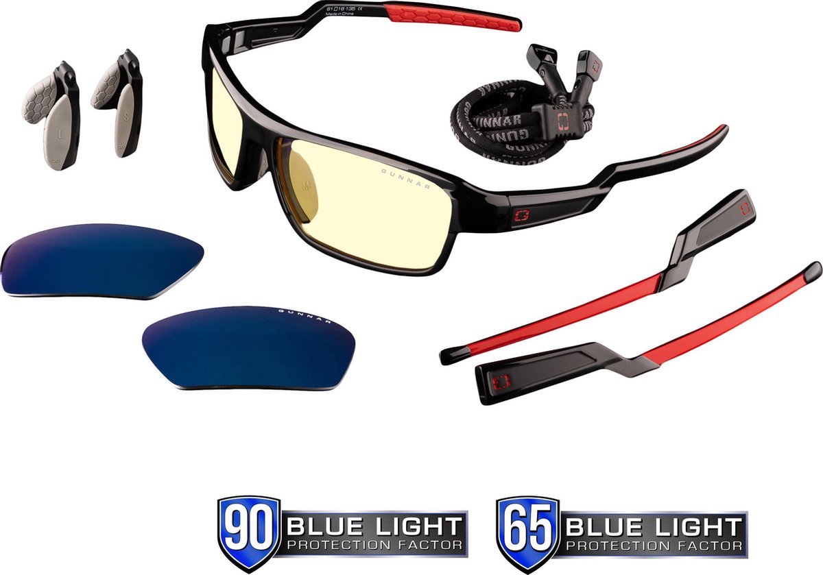 GUNNAR Gaming- en Computerbril - Lightning Bolt 360, Gunnar edition, Amber Tint - Blauw Licht Bril, Beeldschermbril, Blue Light Glasses, Leesbril, UV Filter