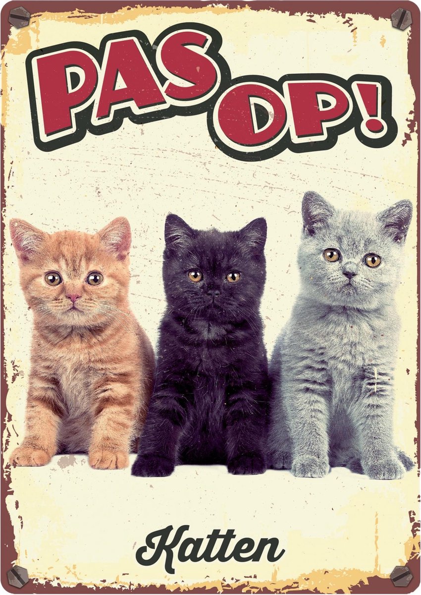 PLENTY GIFTS | Plenty Gifts Waakbord Blik Katten