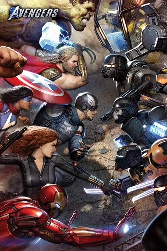 Marvel Poster - Hole In The Wall Avengers Maxi - 91.5 X 61 Cm - Multicolor