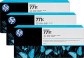 HP 771C - Inktcartridge / Licht Grijs / 3-Pack / 775 ml (B6Y38A)