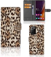 Book Cover Geschikt voor Samsung Galaxy Note20 Ultra Smartphone Hoesje Leopard
