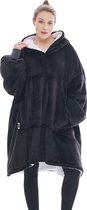 JAXY Hoodie Deken - Snuggie - Snuggle Hoodie - Fleece Deken Met Mouwen - 1450 gram - Zwart