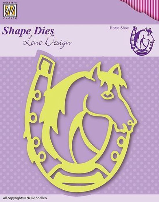 SDL005 Shape Dies Lene Design Horse shoe - snijmal Nellie Snellen - paard met hoefijzer