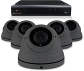 PremiumSeries Sony camerabewaking set met 5 x bekabelde 5MP 2K Dome camera