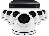 PremiumSeries Sony camerabewaking set met 7 x bekabelde 5MP 2K Dome camera