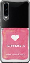 Huawei P30 hoesje - Nagellak - Soft Case Telefoonhoesje - Print / Illustratie - Roze