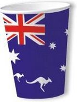 Australie vlag wegwerp bekers 24x stuks - Landen feestartikelen en versiering
