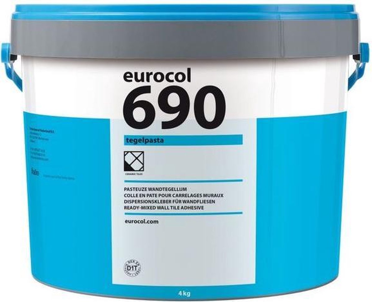 Eurocol 690 - pasta tegellijm voor wandtegels - gebroken wit - 4 kg
