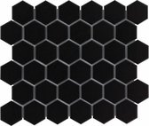 0,91m² - Mozaiek Tegels - Barcelona Hexagon Zwart Mat 5,1x5,9