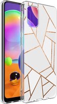 iMoshion Design voor de Samsung Galaxy A31 hoesje - Grafisch Koper - Wit / Goud
