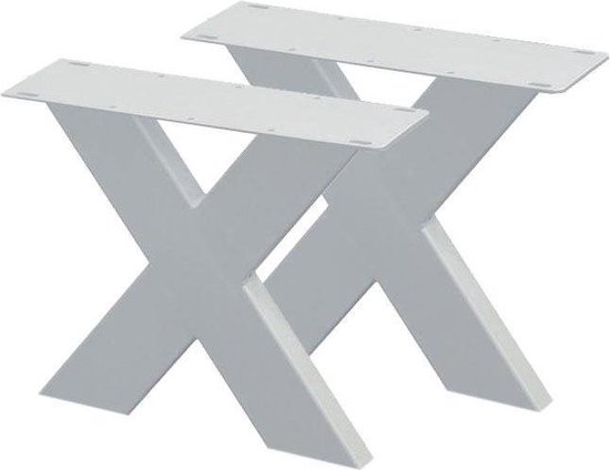 Lot de pieds de table X blanc 40 cm (tube 10 x 4) | bol.com
