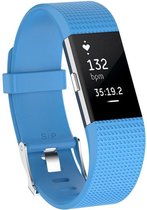 Fitbit Charge 2 siliconen bandje - blauw - Maat L