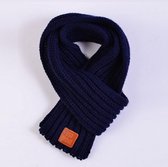 Warme Gebreide sjaal van 100% Katoen Winter/herfst Kinderen Baby/Jongens/Meisjes Kleur: Marine Blauw