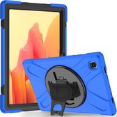 Tablet Hoes geschikt voor Samsung Galaxy Tab A7 (2020) - 10.4 inch - Hand Strap Armor Case - Blauw