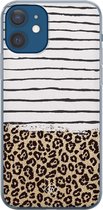 iPhone 12 hoesje siliconen - Luipaard strepen | Apple iPhone 12 case | TPU backcover transparant