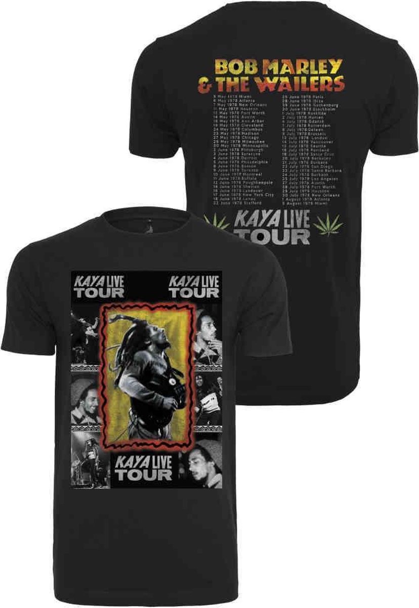 Urban Classics Bob Marley Bob Marley Kaya Live Tour Heren T-shirt S Zwart