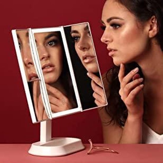 Make-up spiegel met LED verlichting 10x vergroot - Merkloos