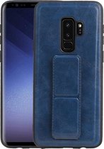 Grip Stand Hardcase Backcover - Telefoonhoesje - Achterkant Hoesje - Geschikt voor Samsung Galaxy S9 Plus - Blauw
