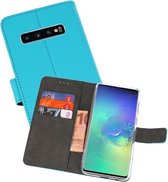 Booktype Telefoonhoesjes - Bookcase Hoesje - Wallet Case -  Geschikt voor Samsung Galaxy S10 Plus - Blauw
