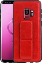 Grip Stand Hardcase Backcover - Telefoonhoesje - Achterkant Hoesje - Geschikt voor Samsung Galaxy S9 - Rood