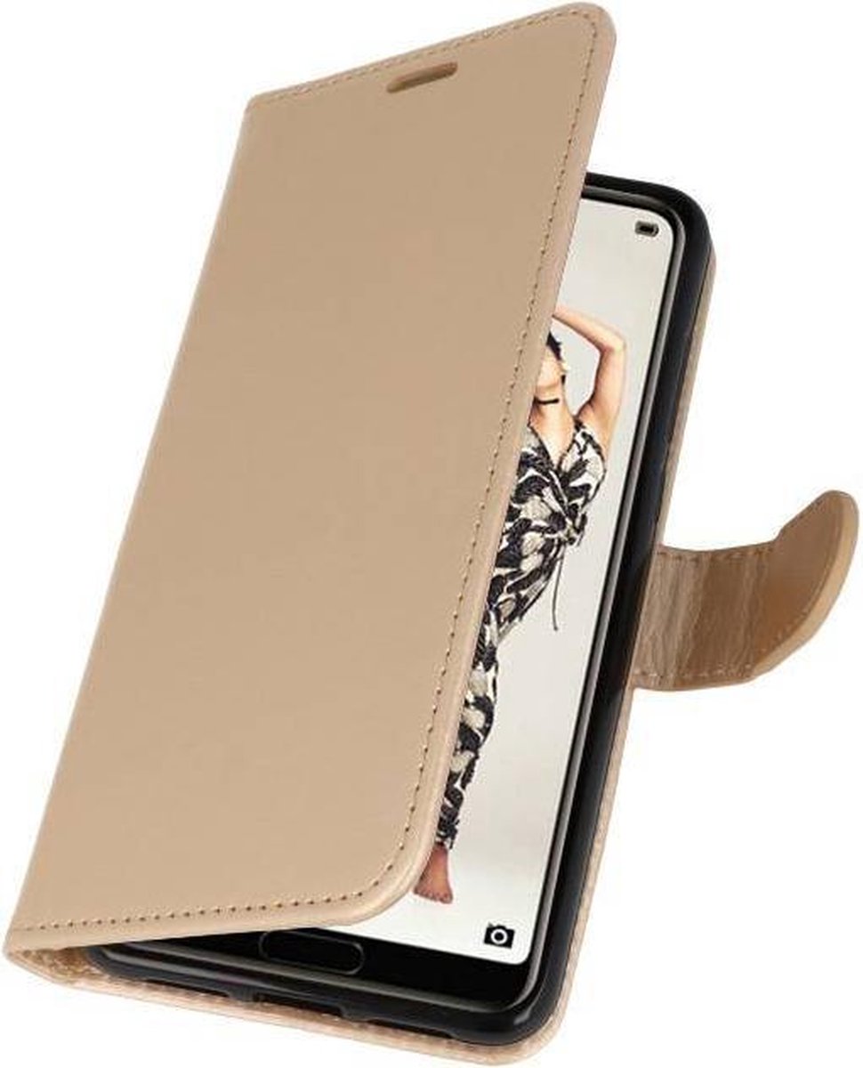 Wallet Cases Hoesje Geschikt voor Huawei P20 Pro Goud