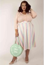 Voodoo Vixen Hoge taille rok -6XL- Curve Courtney Gingham Roze