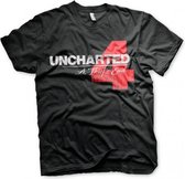 UNCHARTED 4 - T-Shirt Distressed Logo - Black (XL)