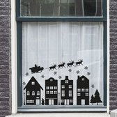 Kerstdorp raamsticker herbruikbare / statische kerst stickers V1