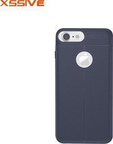 Xssive Leder look TPU Cover voor Apple iPhone 7 - iPhone 8 - iPhone SE (2020) - Blauw