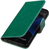 Wicked Narwal | Premium PU Leder bookstyle / book case/ wallet case voor Samsung Galaxy S7 Edge G935F Groen