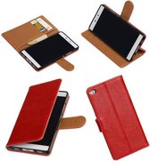 Wicked Narwal | Premium TPU PU Leder bookstyle / book case/ wallet case voor Huawei P9 Rood