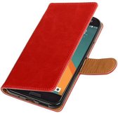 Wicked Narwal | Premium TPU PU Leder bookstyle / book case/ wallet case voor HTC 10 Rood