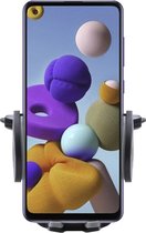 Shop4 - Samsung Galaxy A21s Autohouder Verstelbare CD Houder Zwart met Draaiklem Zwart