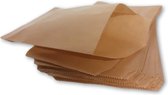Papieren zakjes / cadeauzakjes 10x16 cm bruin 100 stuks - 40 grams