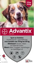 Advantix Spot On 250 Anti Vlooien en Teken Druppels Hond 10 - 25 kg 4 pipetten