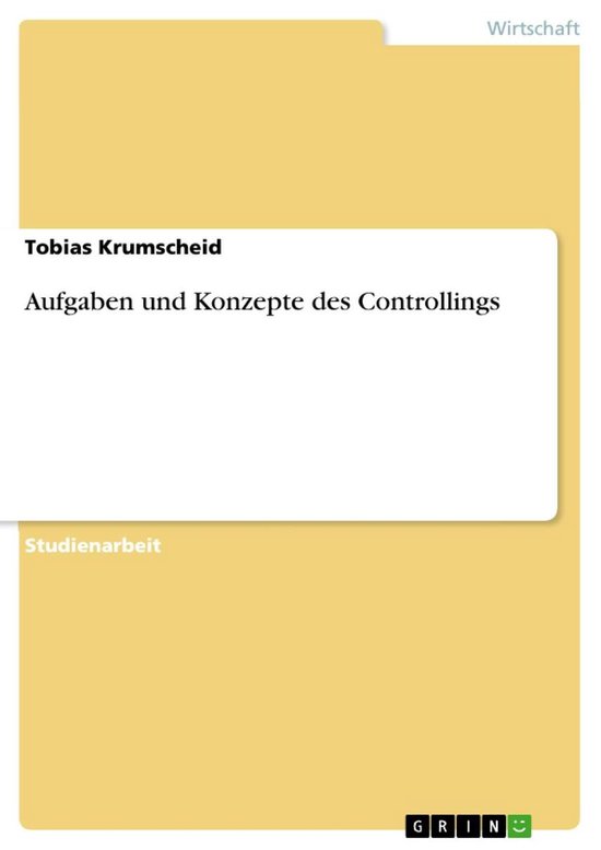 Boek cover Aufgaben und Konzepte des Controllings van Tobias Krumscheid (Onbekend)