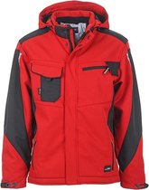 James and Nicholson Uniseks handwerkslieden Softshell-jasje (Rood/zwart)