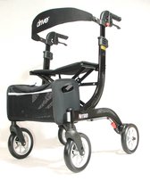 Lichtgewicht rollator Nitro medium zwart met ultra soft wielen